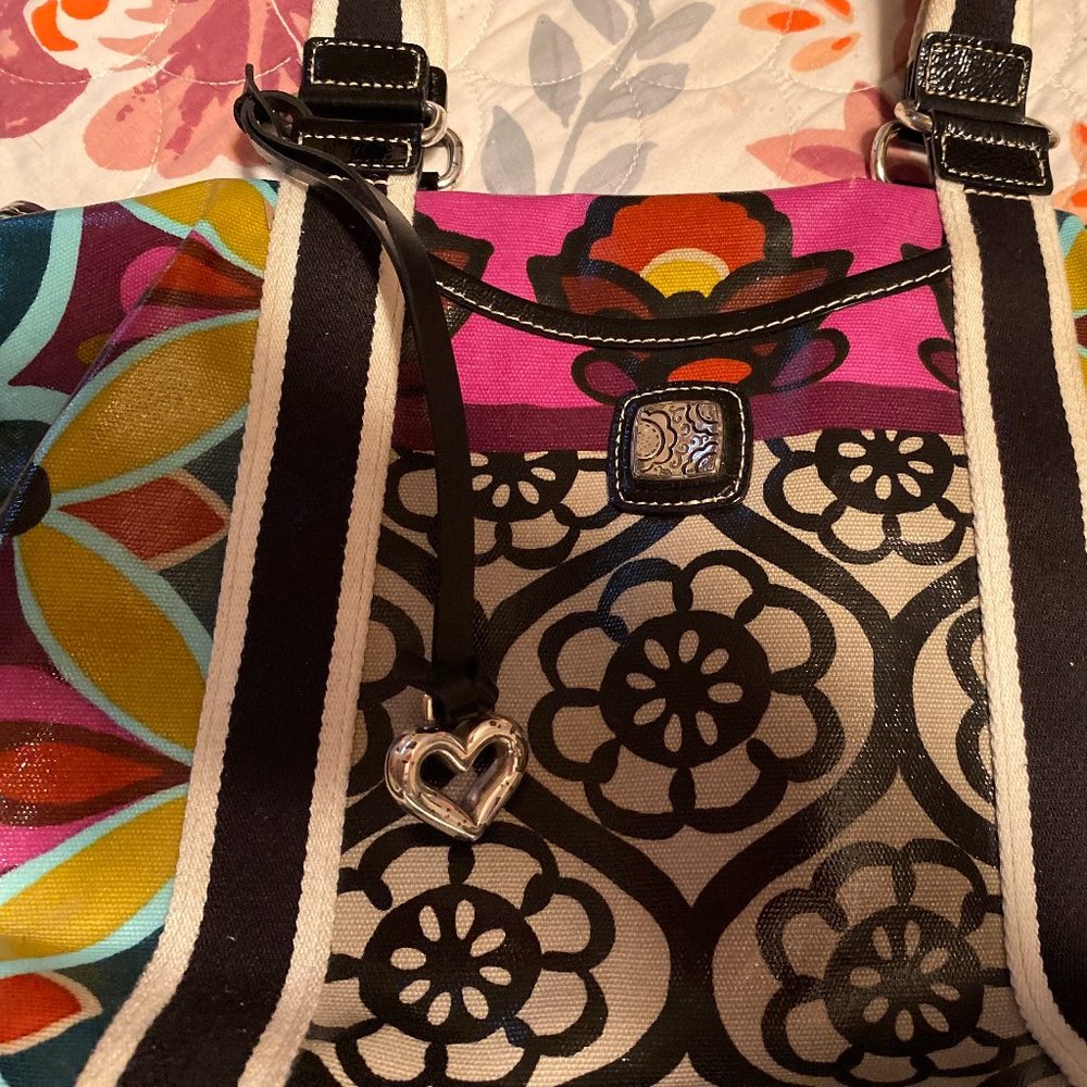 BRIGHTON Colorful Coated Large Tote Purse Looks Brand New